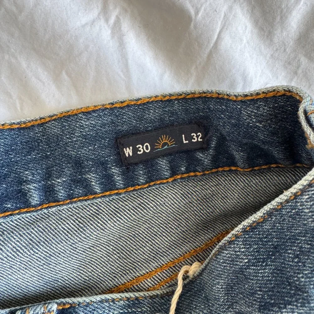 Faherty Brand Organic Cotton Slim Straight Denim Jeans - Mens 30x32 - NWT - Picture 6 of 7